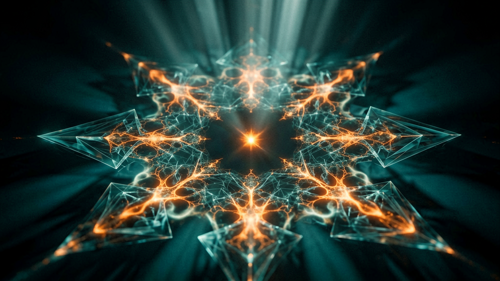 An extreme close-up, macro shot of an abstract visual representation of the anomalous "signal" itself. It's a mesmerizing, unsettling
