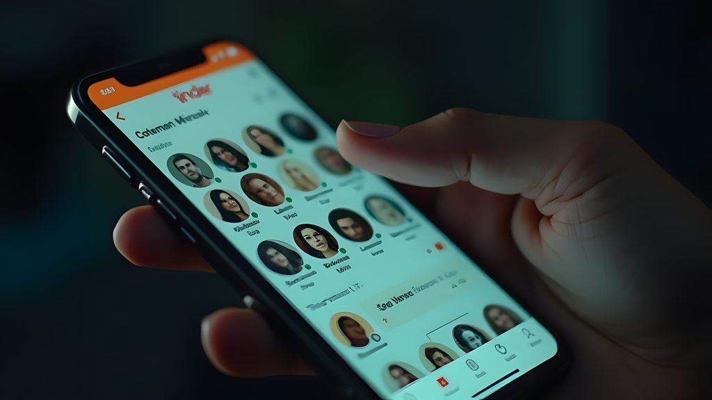 A close-up shot of a smartphone screen displaying the Tinder app