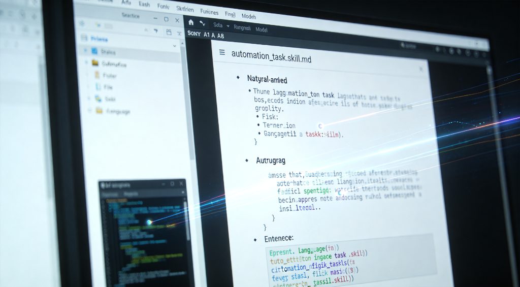 A monitor displaying four distinct code editor panels. Panel 1 shows 'soul.json' with highlighted keywords like `core_purpose`