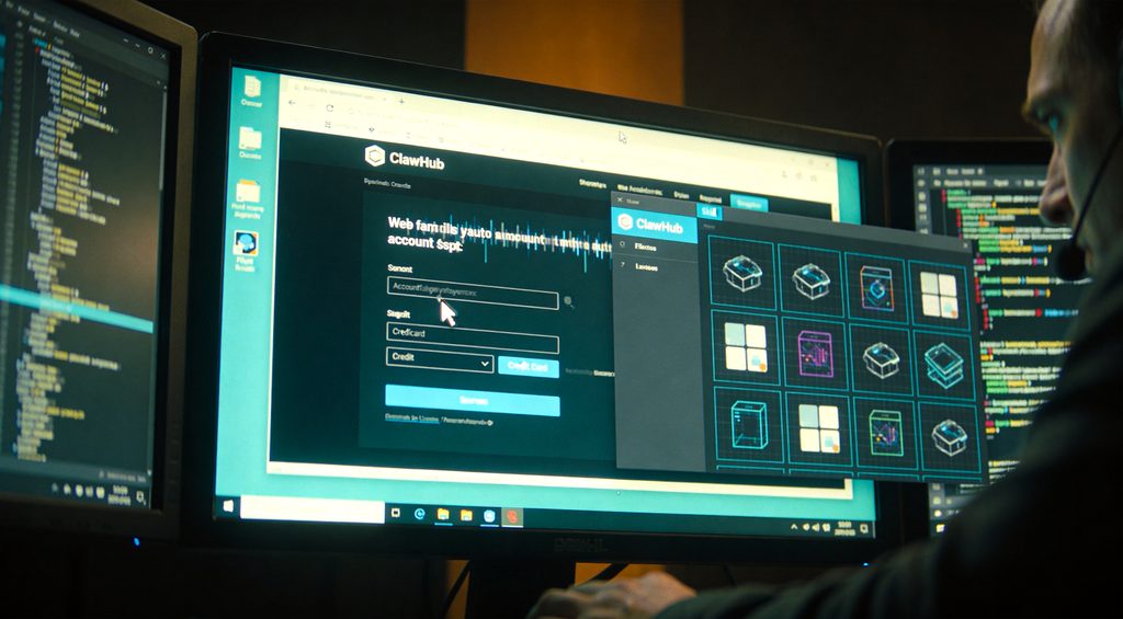 Close-up on an agent's terminal output stream, displaying a live, rapidly refreshing log