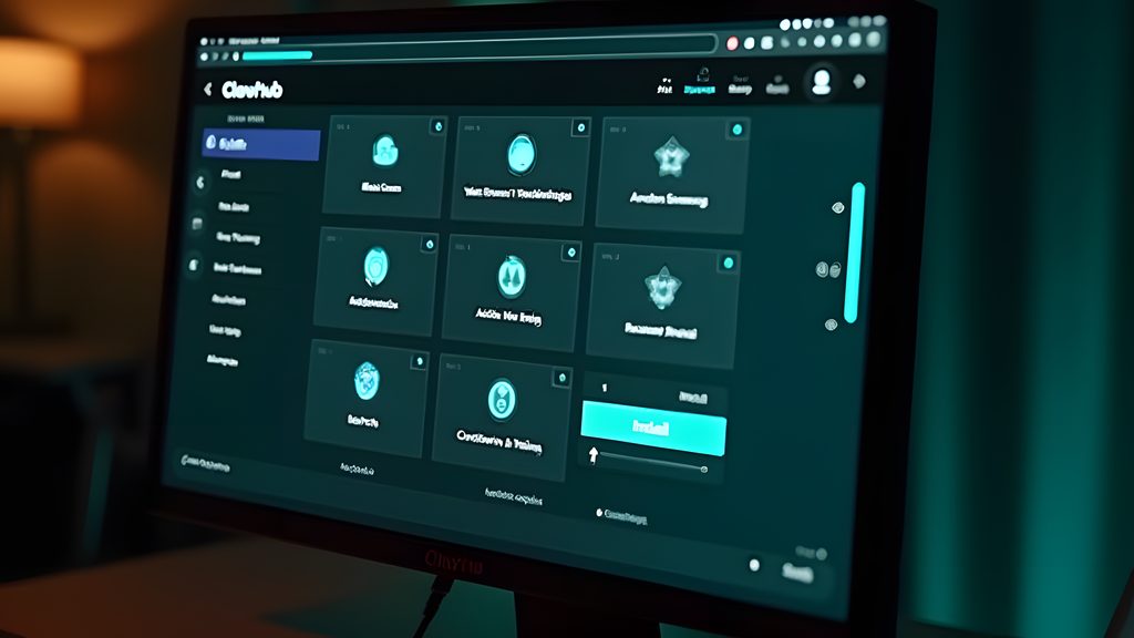 ClawHub marketplace web interface displayed on a computer screen