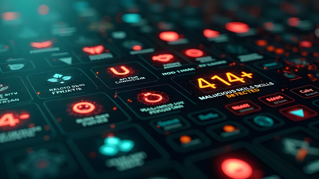A close-up view of the ClawHub skill marketplace UI, displaying a dense grid of numerous skill icons