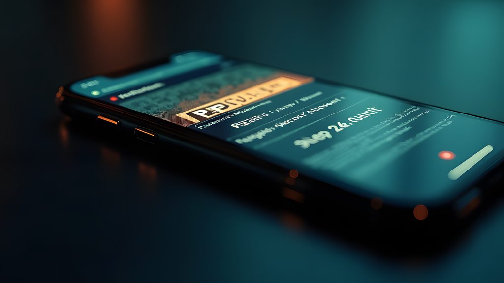 Close-up of a modern smartphone screen displaying a deceptive website, crafted to mimic a legitimate UAE government portal