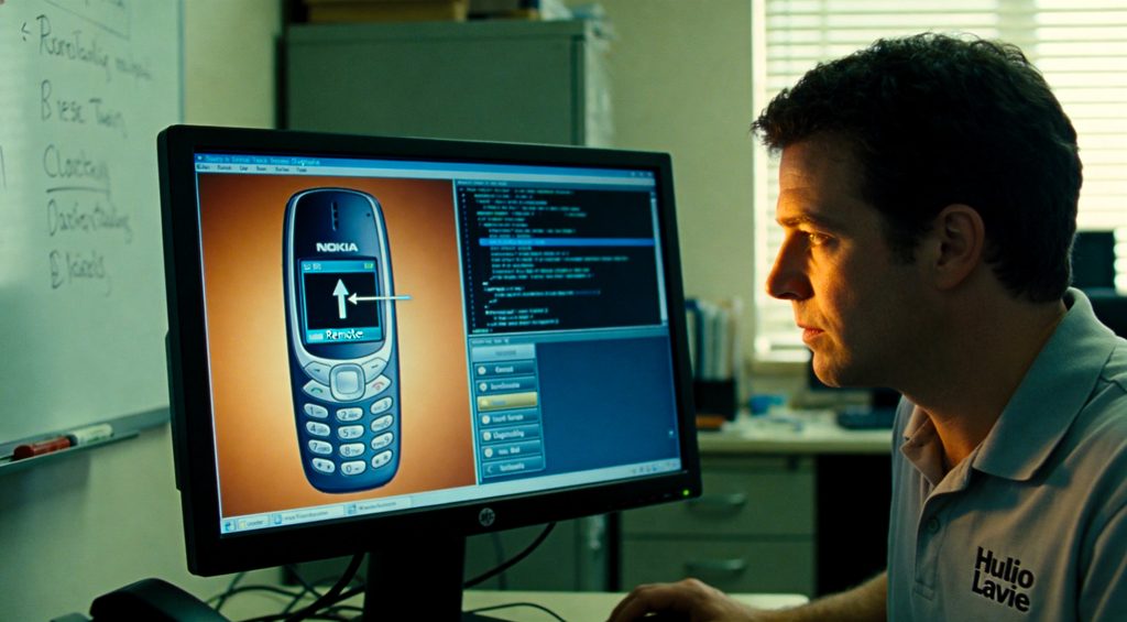 Close-up of a computer terminal screen displaying complex, scrolling green text of Pegasus exploit code