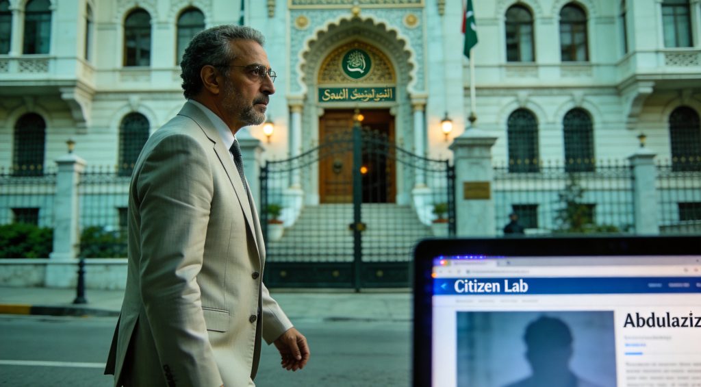 A focused shot inside a modern, dimly lit research lab, an independent data analyst with a stern expression intently examining multiple larg...