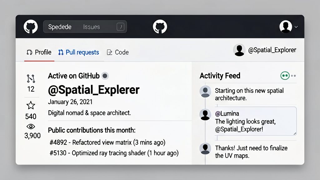 A GitHub profile page rendered on screen, the user's avatar a generic silhouette, the account creation date visible as January 26, 2021