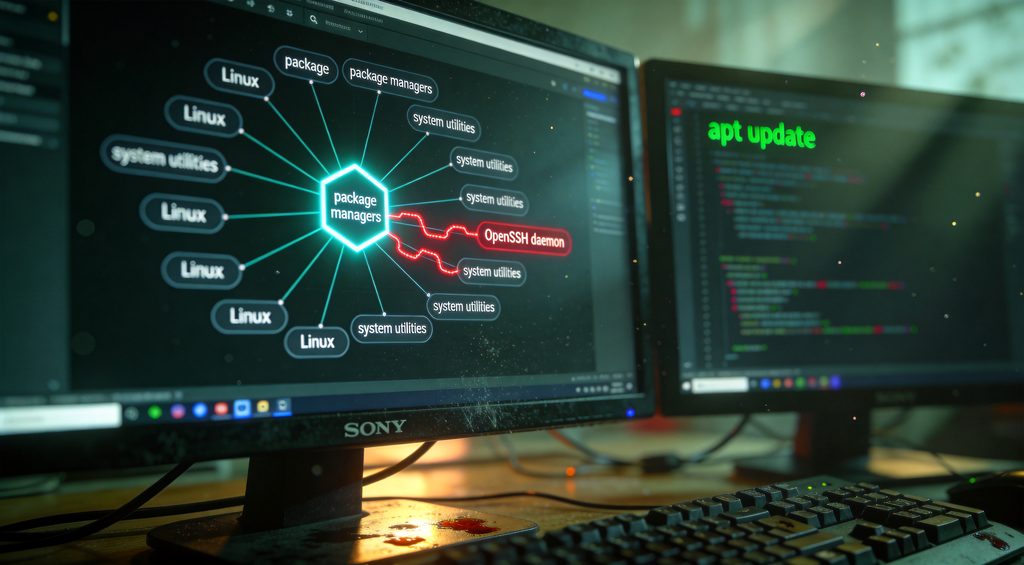 A wide shot capturing a vast, interconnected network of servers and data conduits stretching into an infinite digital horizon