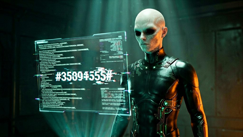A dutch angle of the pale humanoid figure with hollow void-black eye sockets